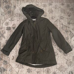 Dark Green Hooded Parka Jacket
